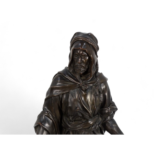 48 - After Jean Jules Samson (1823-1902) Arab Warrior Bronze  Incised 5813 to base Height 67cm