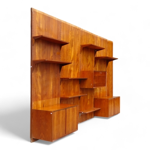 956 - Poul Cadovius (1911-2011) for CADO, Denmark, 'Royal System' - teak wall hanging modular shelving sys... 