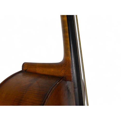 10 - A late 19th century French cello - the two piece back measuring 78cm, an interior label stamped Dulc... 