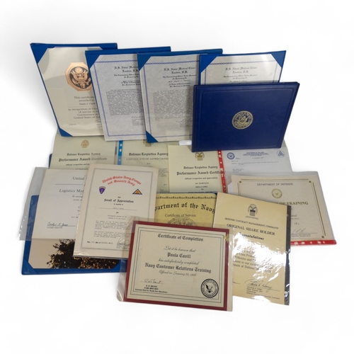 101 - A quantity of American army certificates.