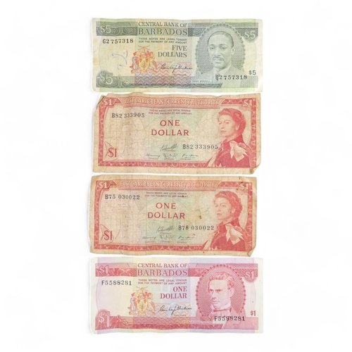 133 - Four Caribbean bank notes - various