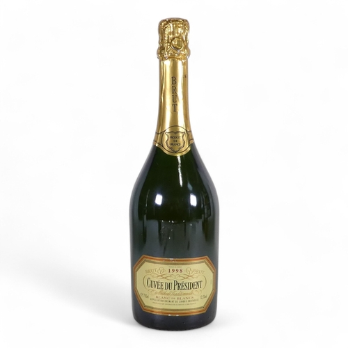 189 - A bottle of Cuvee Du President 1998 Brut - together with a bottle of Jacob's Creek Chardonnay Pinot ... 