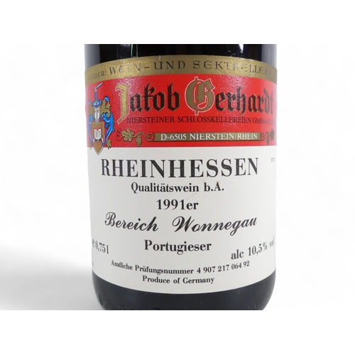 196 - Eleven bottles of Jacob Gerhardt Rheinhessen 1991 red wine - Bereich Wonnegau.