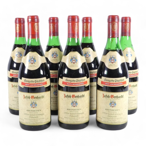 197 - Seven bottles of Jacob Gerhardt Rheinhessen 1993 red wine - Bereich Wonnegau, together with four bot... 