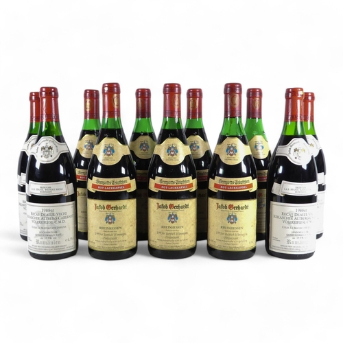 197 - Seven bottles of Jacob Gerhardt Rheinhessen 1993 red wine - Bereich Wonnegau, together with four bot... 