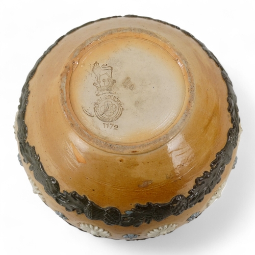 208 - A Royal Doulton stoneware fern pot - decorated with thistle bands and patera, 13cm diameter.