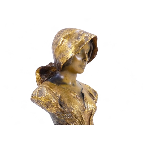 220 - A Goldscheider terracotta bust of Ruth, by Emmanuel Joseph Simon (1873-1932) - titled on the plinth,... 