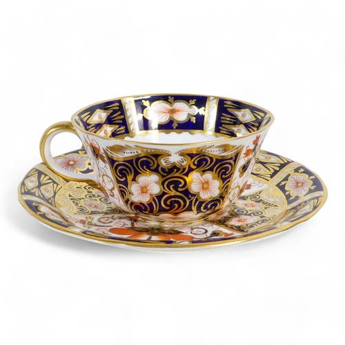 249 - A Royal Crown Derby trio set - decorated in typical Imari pattern.