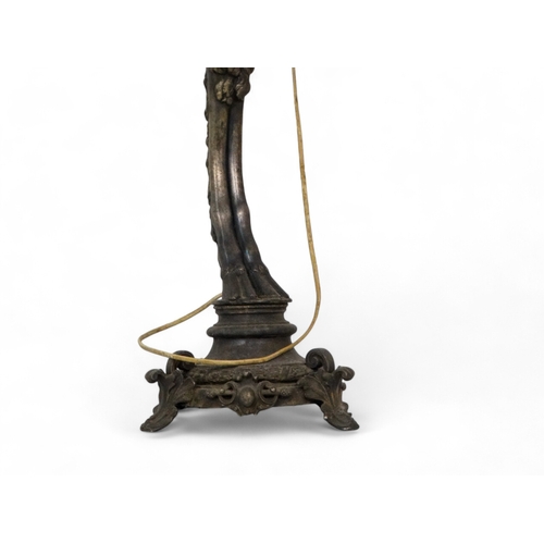 26 - An early 20th century cast metal monoped light - modelled in the form of a cloven hoof caryatid, 107... 