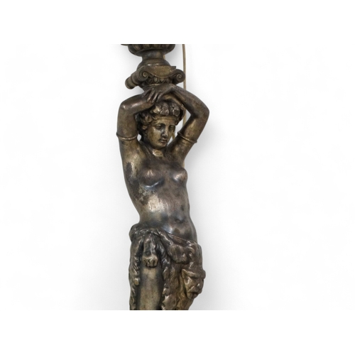 26 - An early 20th century cast metal monoped light - modelled in the form of a cloven hoof caryatid, 107... 