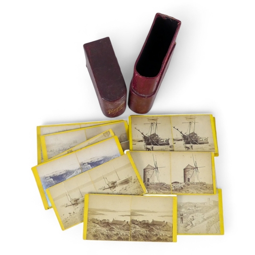 30 - Thirteen stereoscopic slides by J Gibson - capturing views and life on the Scilly Isles, impressed b... 