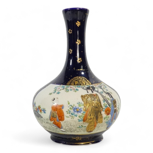 325 - A pair of early 20th century famille verte globe vases - of squat form and decorated with figures in... 