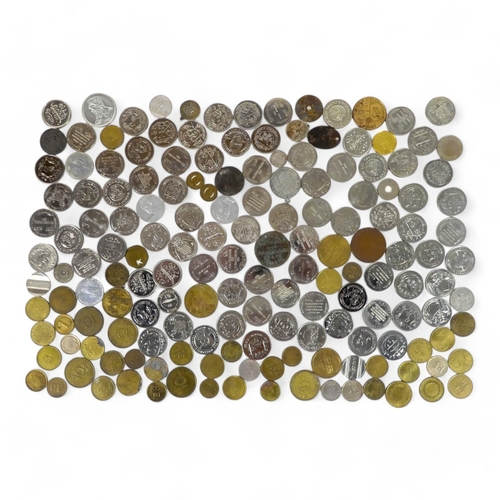 341 - A small quantity of coins and tokens.