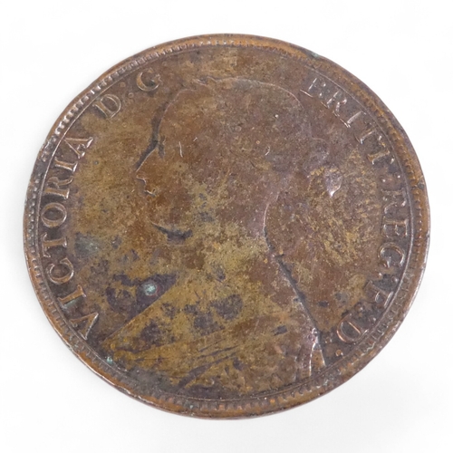 352 - A Victoria half penny, 1863.