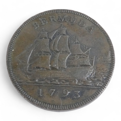 359 - A Bermuda one penny coin - 1793.