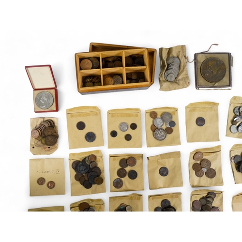 380A - A quantity of coins - UK and world, together with medals and sundry