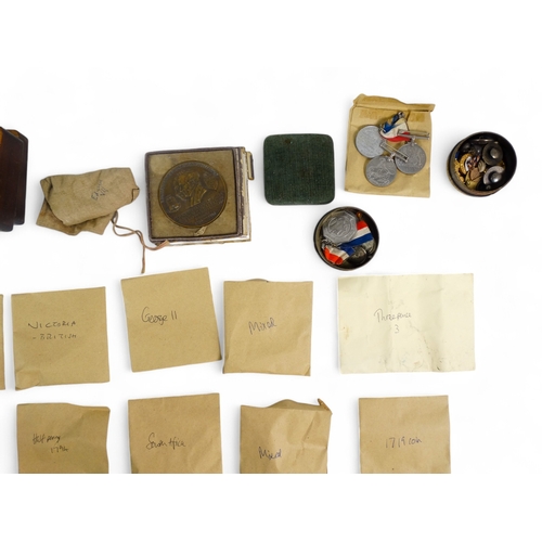 380A - A quantity of coins - UK and world, together with medals and sundry