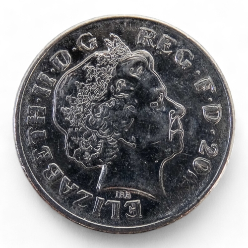 387 - A Elizabeth II mis-strike 10 pence coin - lettering to obverse appears double struck.