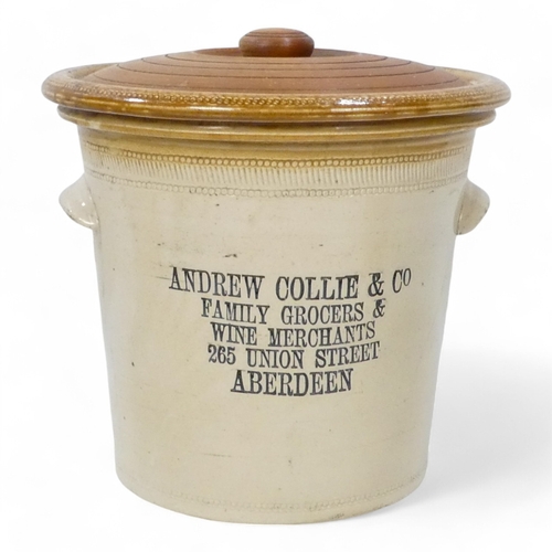 39 - An early 20th century glazed stoneware butter crock - 5lb from the Buttercup Dairy Co., 18cm high, t... 