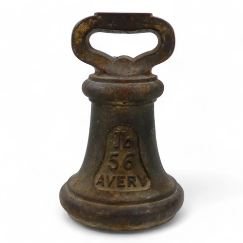 46 - An Avery cast iron 56lb/half CWT bell weight - 34cm high.