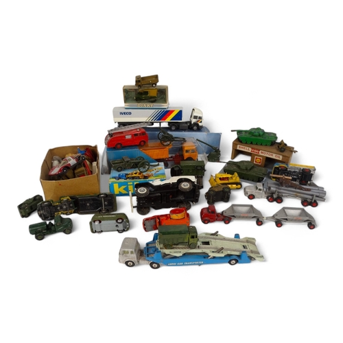 472A - A small quantity of Dinky vehicles - including fire engine, car transporter, water tanker, road roll... 