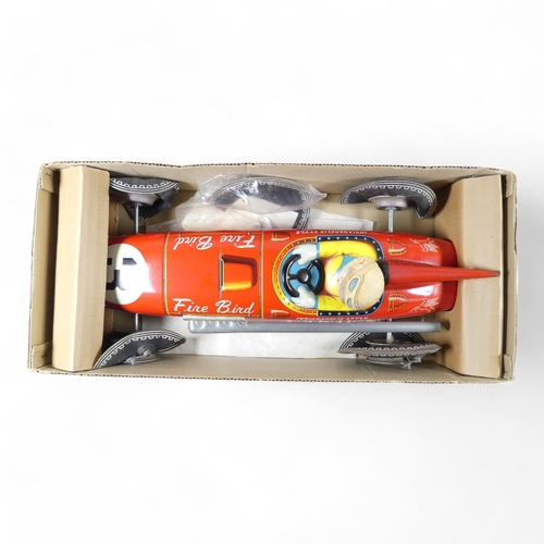 475A - Tomiyama 'Firebird Racer' Japanese tinplate racing car - boxed with racing No.3, friction motor, sil... 