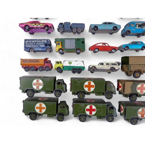 478 - Diecast Dinky, Corgi and Lesney/Matchbox - 35 in total. Comprising: Box 1 - ten Dinky military vehic... 