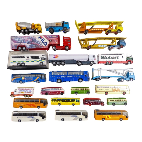 479 - Diecast Mainly Larger Scale including Coaches, Artics etc - 55 in total. Comprising three boxes cont... 