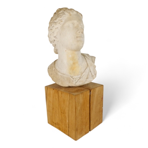 50 - A fine 18th century carved white Carrara marble Bust of Venus de Medici - looking to her left, her h... 