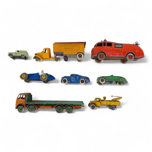 516 - A small quantity of Dinky vehicles - including a Foden flat-bed truck, Ferrari racer and a fire engi... 