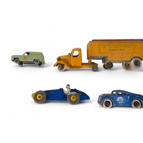 516 - A small quantity of Dinky vehicles - including a Foden flat-bed truck, Ferrari racer and a fire engi... 