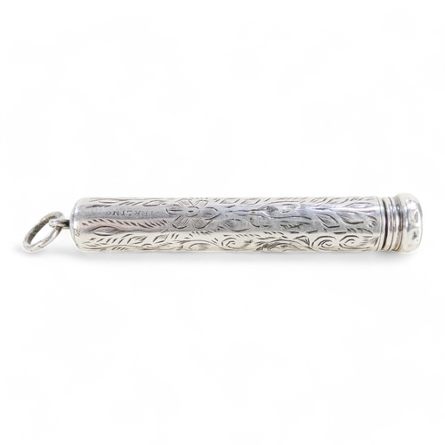 537 - An Art Deco style silver pencil - Yard-o-Led, of square section with engine turning, together with a... 