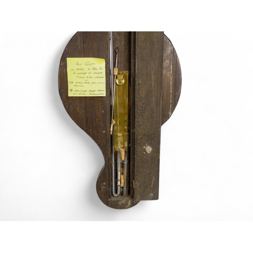 70 - A 19th century rosewood wheel barometer - incorporating hydrometer, thermometer and mirror.