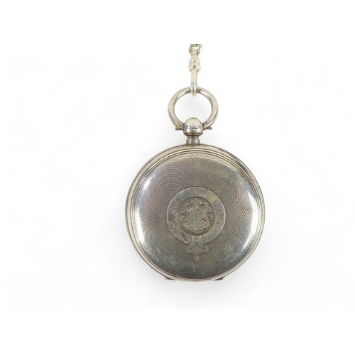 744 - A silver cased open face pocket watch - H Stone of Leeds, the white enamel dial set out with Roman n... 