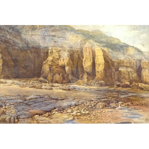 780 - Henry CLIFFORD (British 1821-1905) Rocky Shore Watercolour  Signed and dated 1884 lower right Framed... 