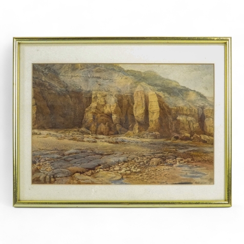 780 - Henry CLIFFORD (British 1821-1905) Rocky Shore Watercolour  Signed and dated 1884 lower right Framed... 