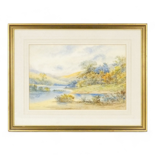 784 - # Francis R. JONES Loch Lomond Watercolour Signed lower left Framed and glazed Picture size 37 x 55c... 