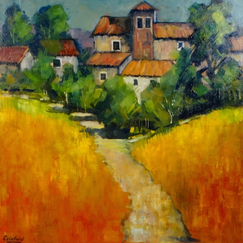 792 - David GAINFORD (British b. 1941) Farm and Buildings, Paths End, Provence Oil on canvas  Signed lower... 