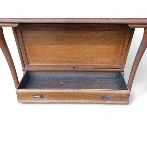 970 - Of First World War Interest - an early 20th century oak Globe Wernicke style bureau bookcase with an... 