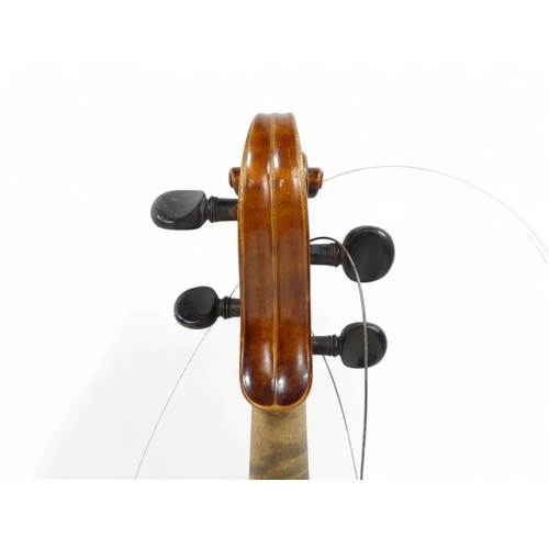 9 - A 19th century German violin - with a one piece back measuring 37cm, interior label 'Sebastian Cappa... 