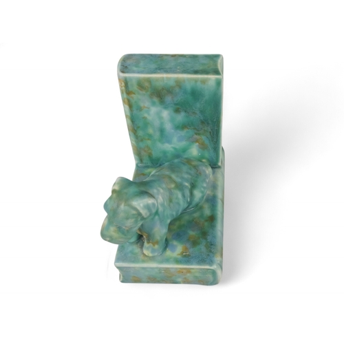 219 - A Beswick bookend - modelled as Scottie dogs with a green graduated marbled finish, 16cm high.