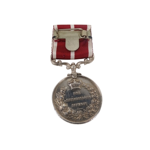 435 - A George V merit medal - boxed, awarded to Sjt. Lloyd 66 col Lab. C.