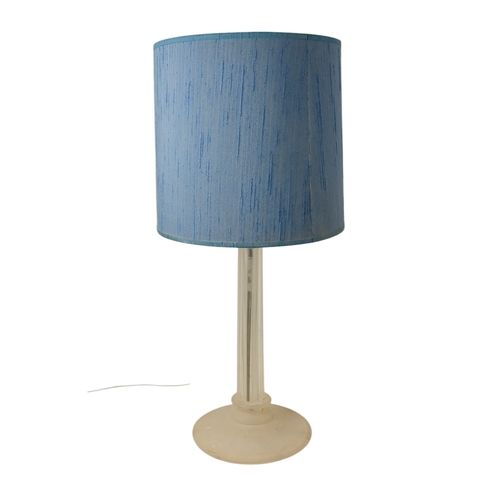 46 - A late 20th century table lamp - clear and frosted glass in the form of a cluster column, with a con... 