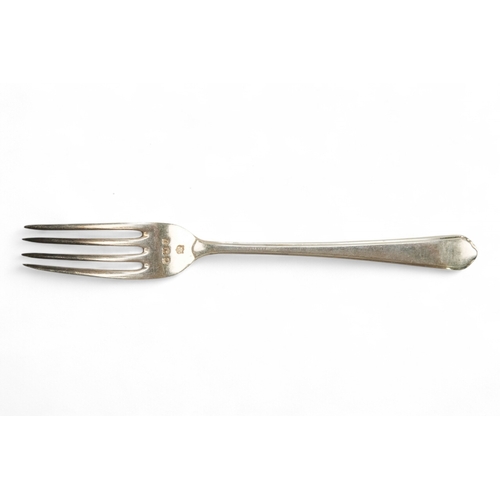 508 - A set of four silver dessert forks - Birmingham 1935, engraved with ownership initials, 212g.