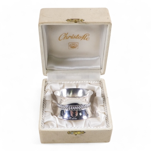 554 - A silver plated Christofle christening set - boxed engraved with ownership initials, together with a... 