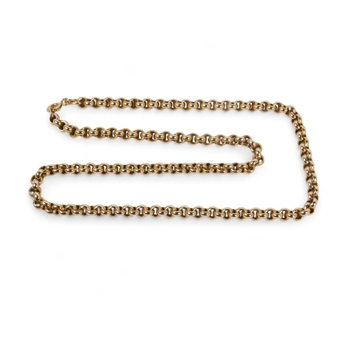 582 - A 9ct belcher link chain - 46cm long, 17g.