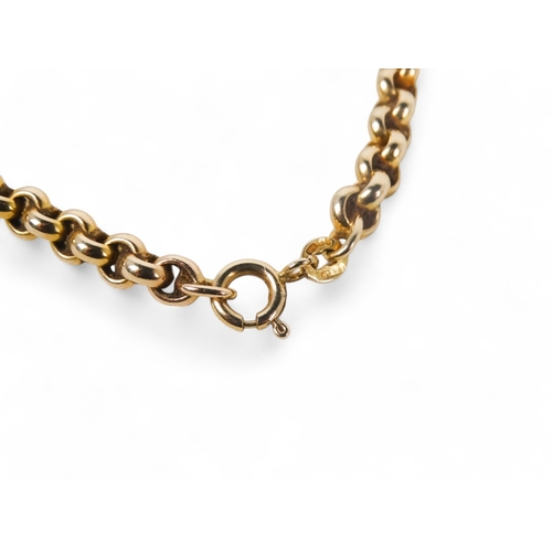 582 - A 9ct belcher link chain - 46cm long, 17g.