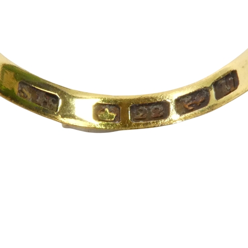 625 - A 22ct gold wedding band - 2.2g.