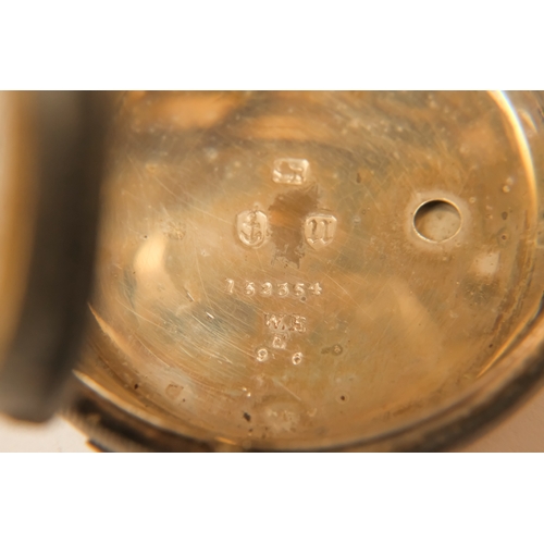 703 - A steel cased pocket watch - the white dial with gilt Arabic numerals and a subsidiary second dial, ... 