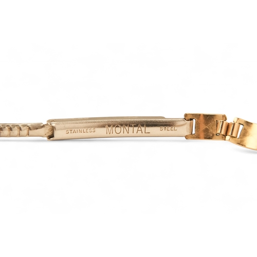 704 - A ladies 9ct gold cocktail watch - oval with a cream dial set out in baton numerals, 10.2g all in, t... 